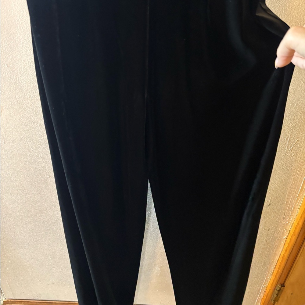 NWT Banana Republic Factory Dark Romantic One Shoulder Velvet Jumpsuit - Picture 3 of 8